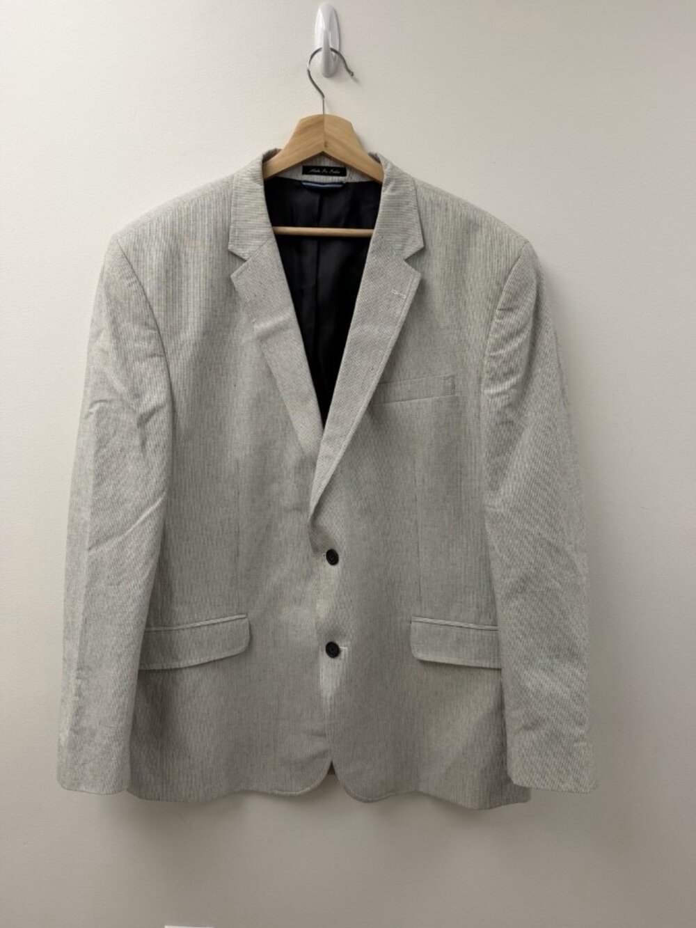 TOMMY HILFIGER Mens Blazer Sport Coat Suit Jacket Linen Blend Micro Stripe 48L